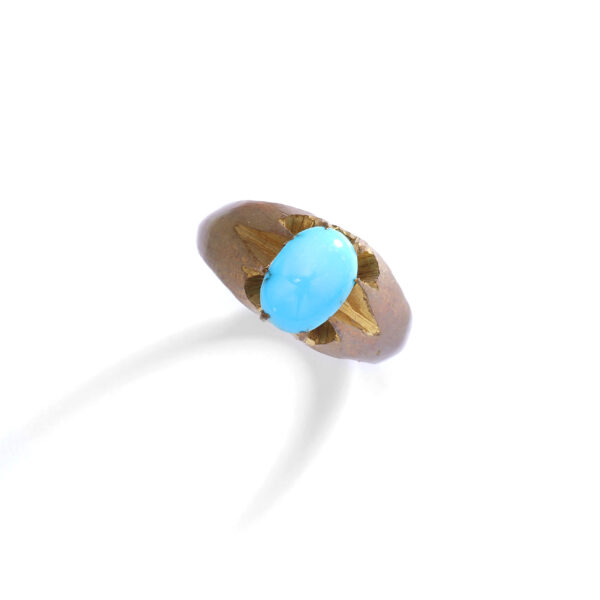Art Nouveau Three Natural Turquoise Rings