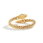 Back view of a snake bracelet in yellow gold.this bracelet features a unique and intricate snake motif design that is both elegant and timeless.