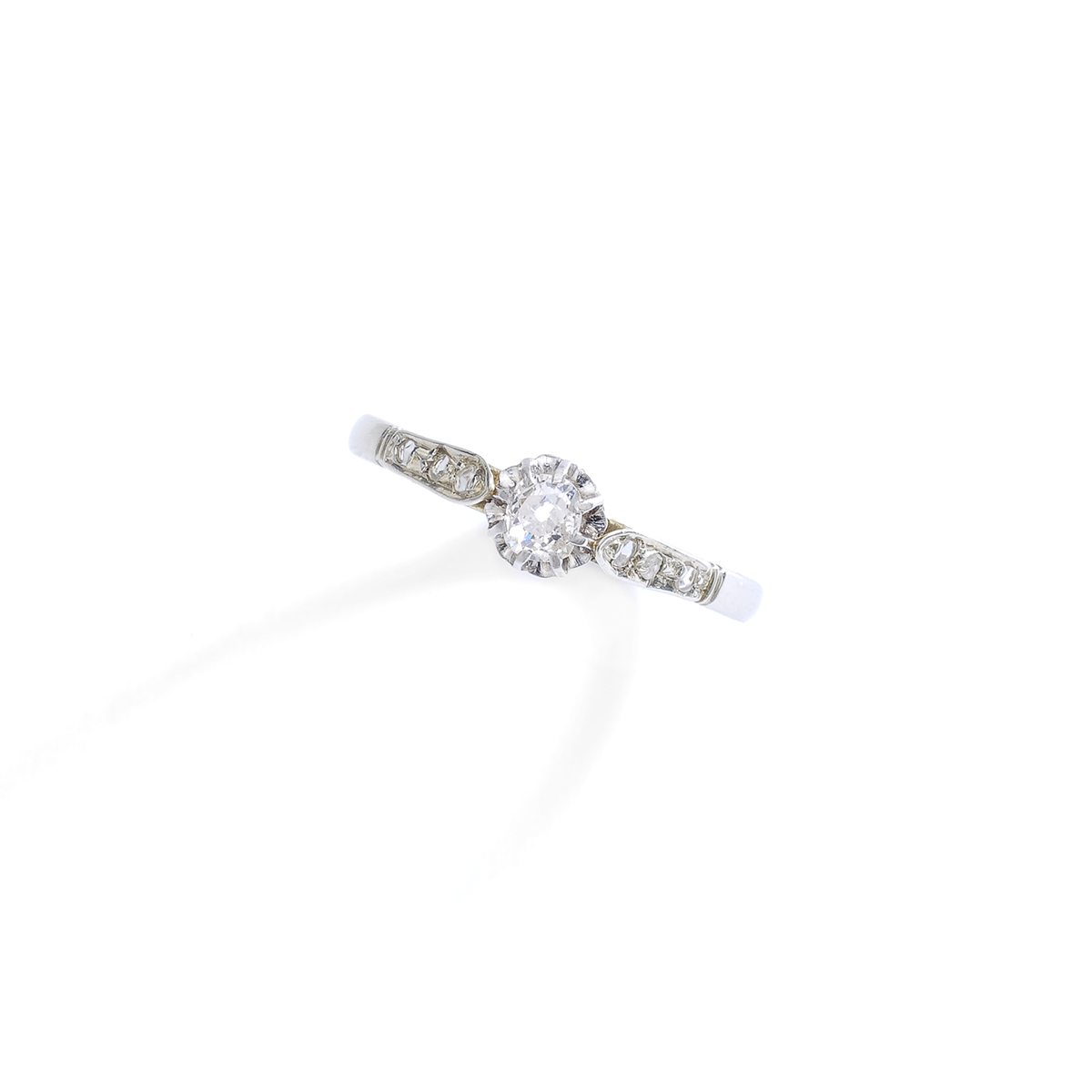 White diamond platinum engagement ring