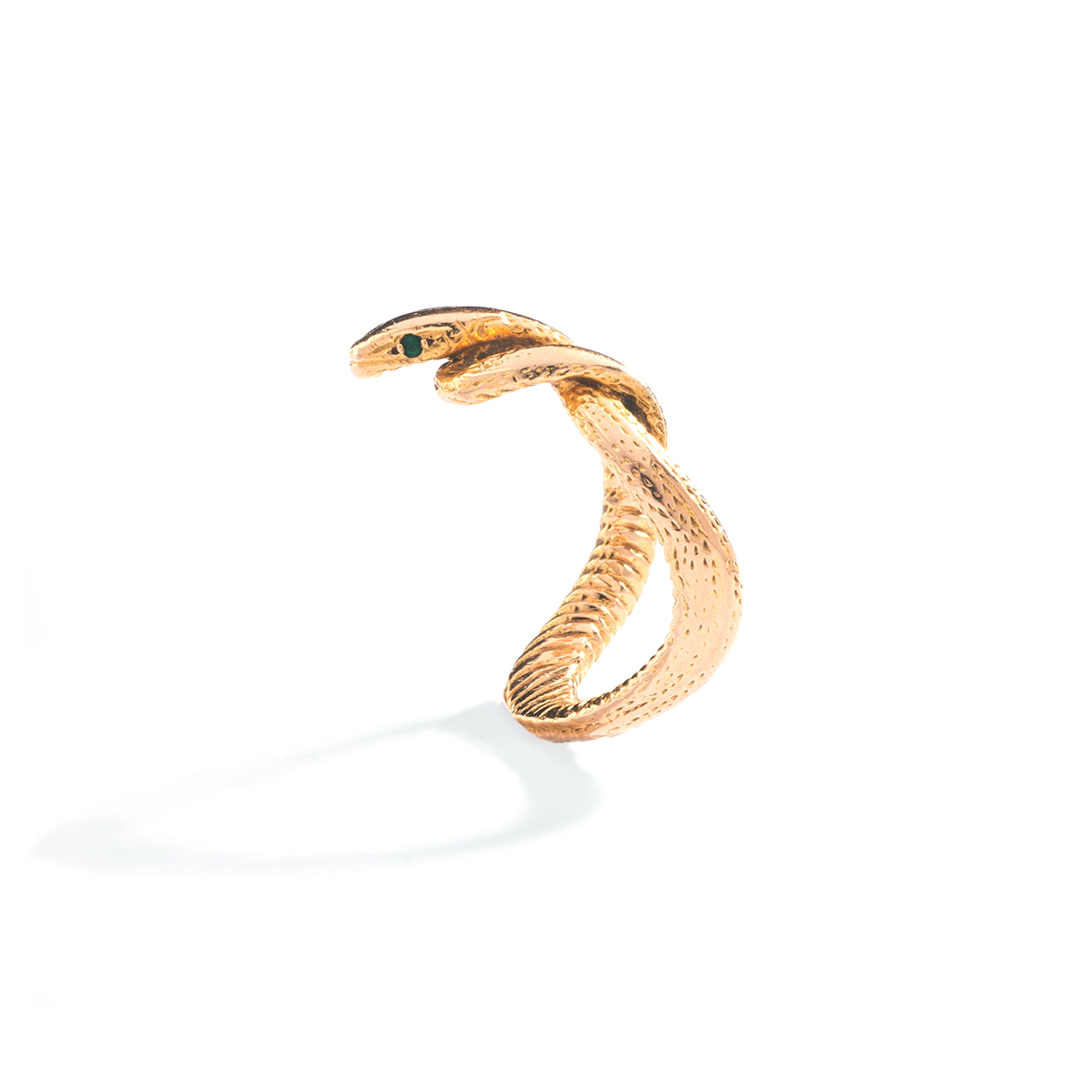 Antique yellow gold snake ring
