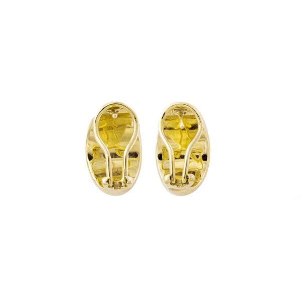Diamond on Yellow Gold 18 Karat Ear Clips
