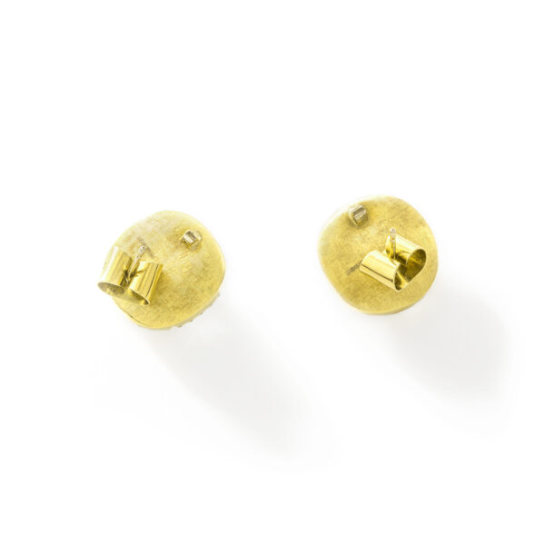 White Gemstones Facet Diamond Yellow Gold Earrings