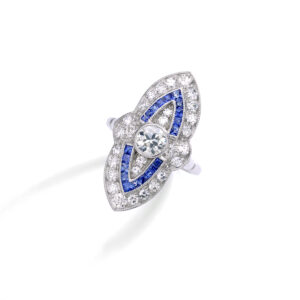 Marquise-diamond-sapphire-gem-ring