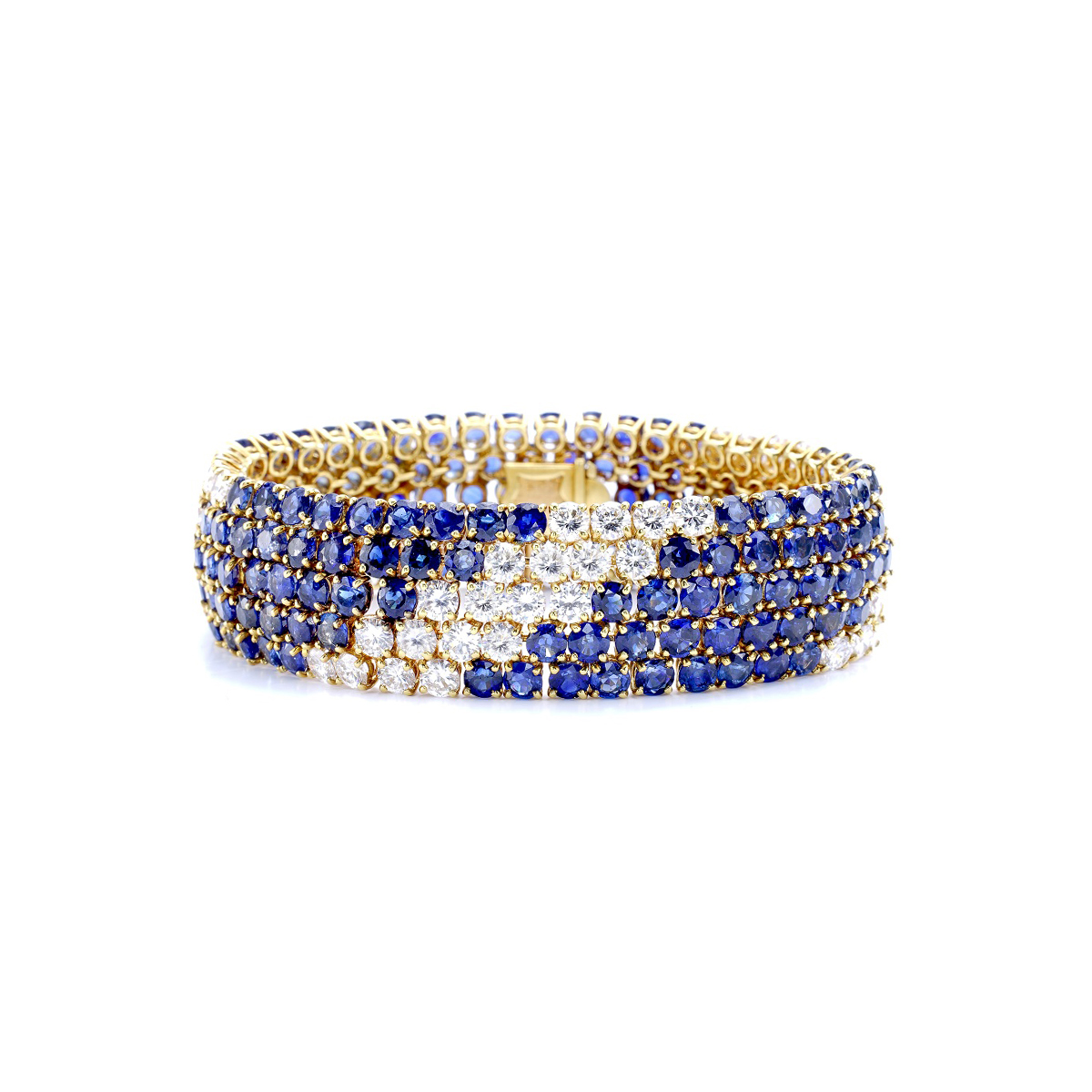 Gerard-VanCleef-sapphire-gem-diamond-bracelet