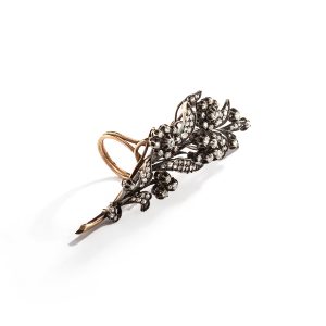 Antique russian rose diamond flower ring