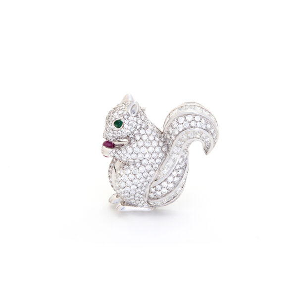 Squirrel diamond brooch animal jewelry inspiration