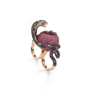 jewels-diamonds-apple-snake-18kt-tzavorites-sapphires-pink-gold-ring