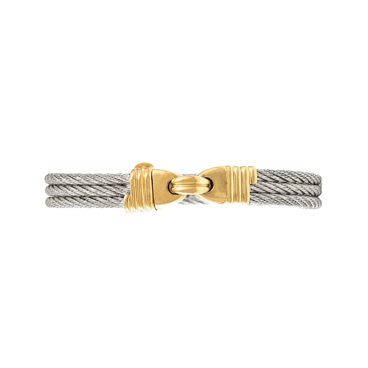 Front shot of the Fred Force 10 Gold and Steel Bracelet