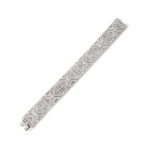Front of the French Art Deco, Diamond and Platinum Bracelet. Very beautiful and elegant Art Deco design.