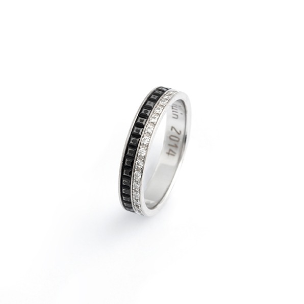 Boucheron Diamond White Gold 18K Quatre Black Edition Wedding Band Ring.