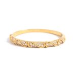 Yellow gold bracelet set with diamonds 2.19cts Inner circumference: Approximately 16.33 centimeters ( 6.43 inches) Total weight: 25.48 grams. Width on the top: 0.6 centimeters ( 0.24 inches).