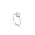 Two Diamonds Marquise shape on White Gold Ring. Size: 6.5 Total weight: 1.93 grams