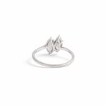 Two Diamonds Marquise shape on White Gold Ring. Size: 6.5 Total weight: 1.93 grams