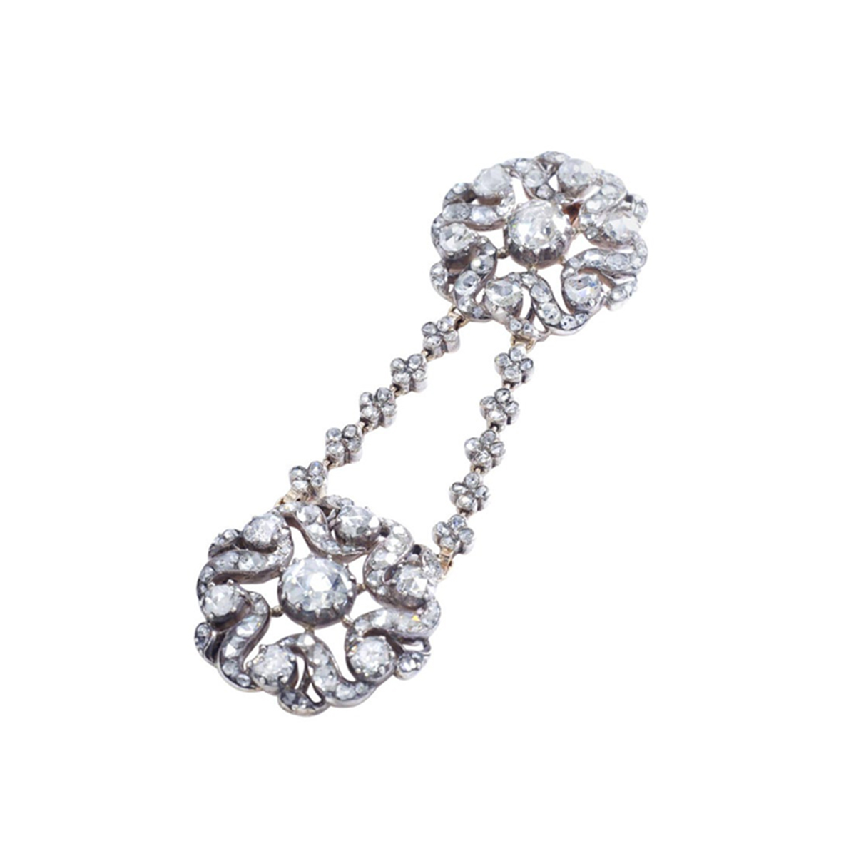 Antique-rose-cut-diamond-gold-pendant-necklace